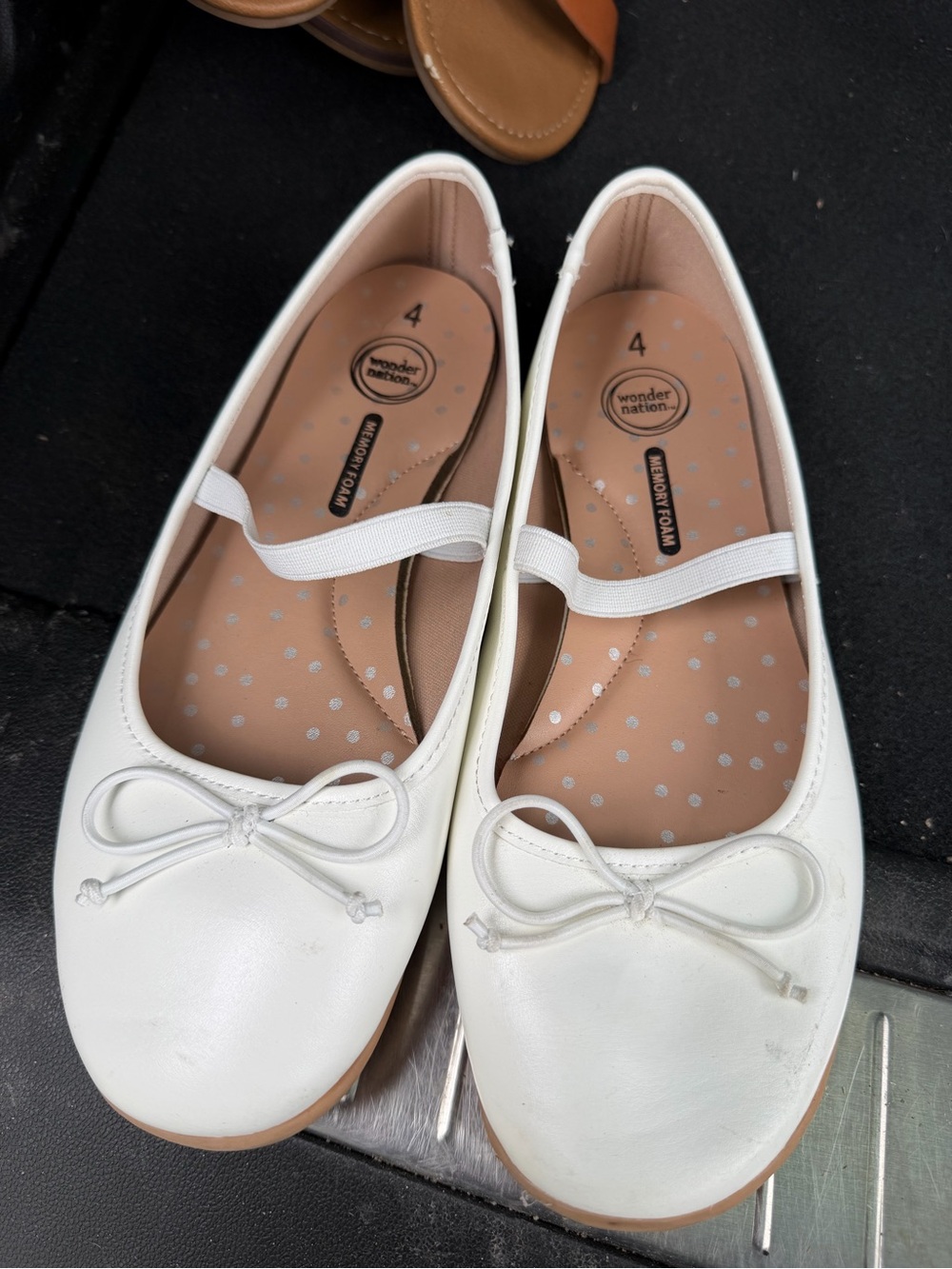 wonder nation White Girls Mary Jane Bow Ballet Flats